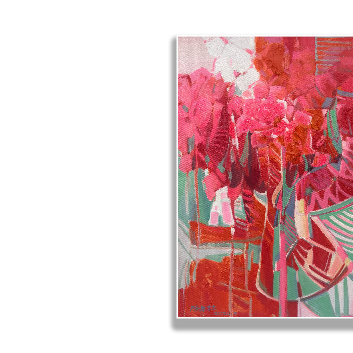 晓红艺术空间 I 5层展厅原创手绘油画作品《芬芳赤韵》