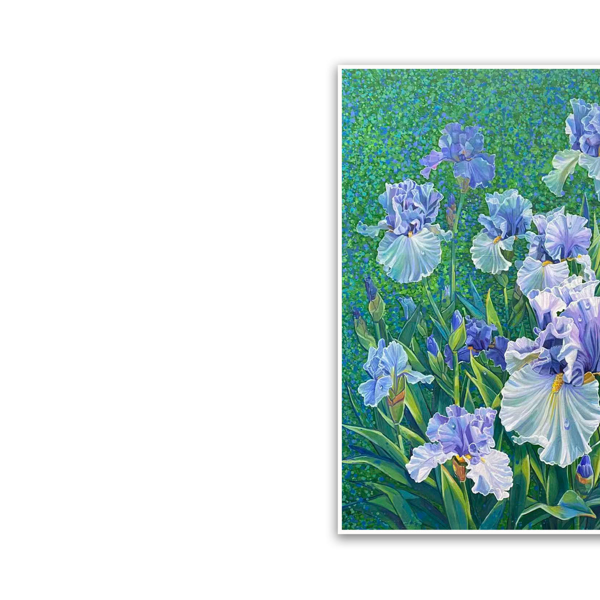 晓红艺术空间 I 5 层展厅原创手绘油画作品《鸢尾凝香》