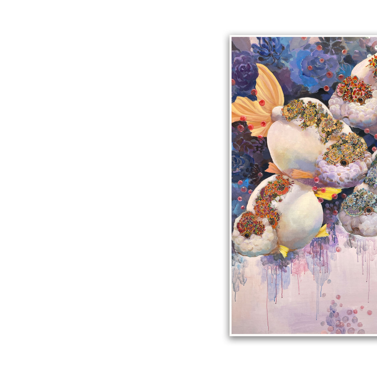 晓红艺术空间 I 5 层展厅原创手绘油画《锦上添花》