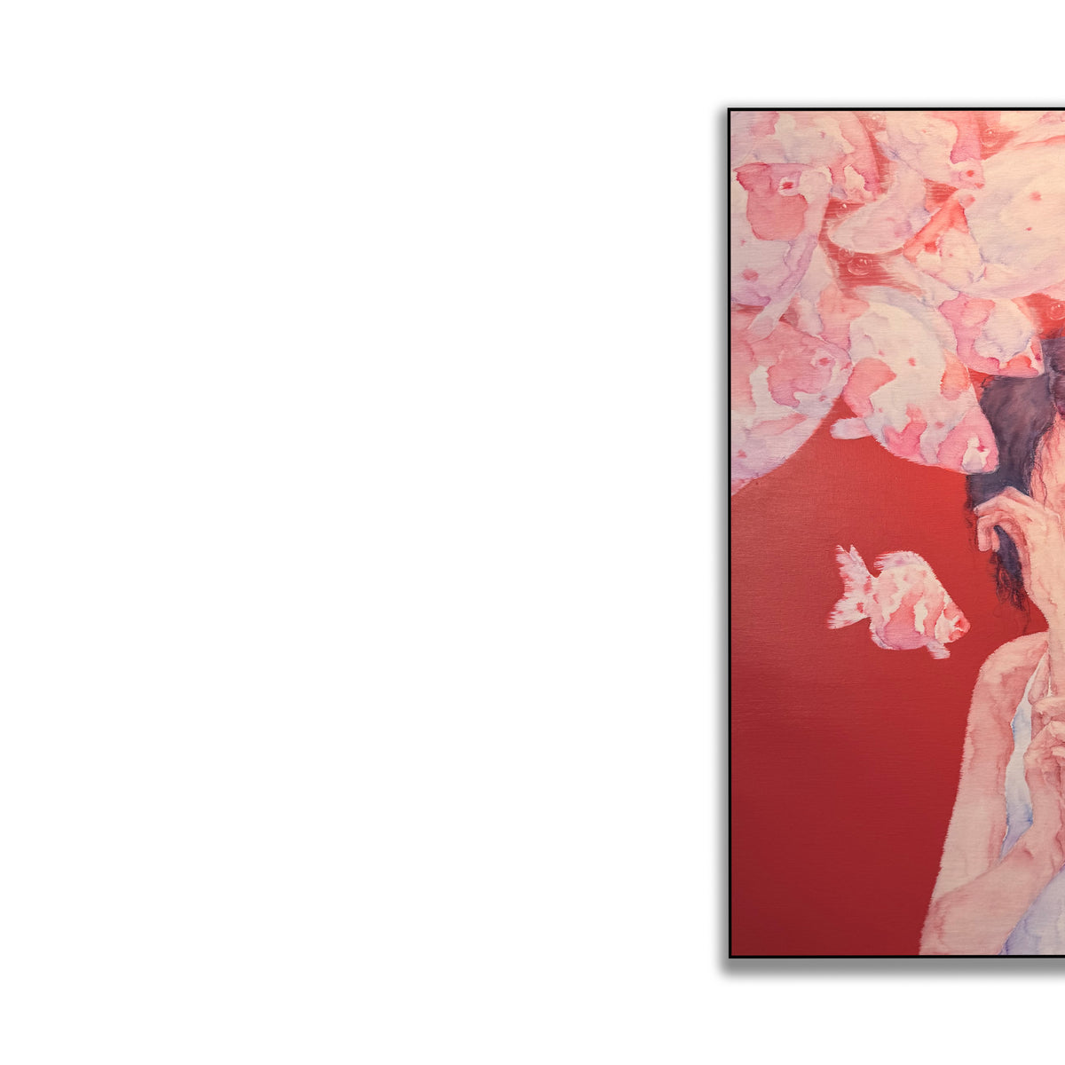 晓红艺术空间 I 5 层展厅原创手绘油画《绯鱼梦影》