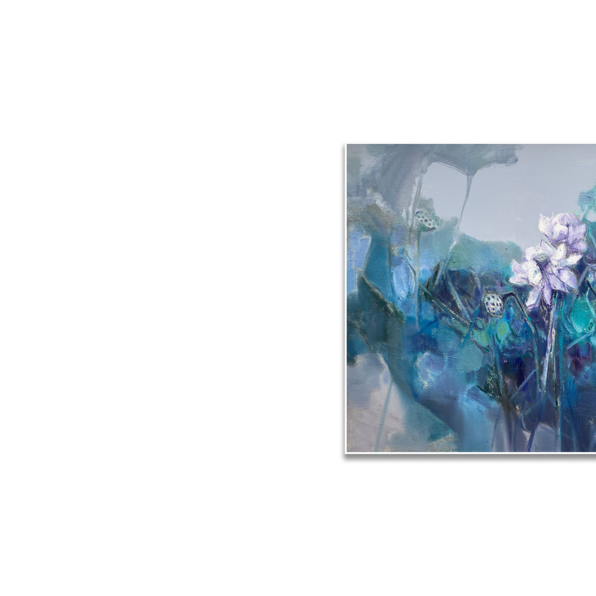 晓红艺术空间 I 5 层展厅原创手绘油画《清荷弄影》