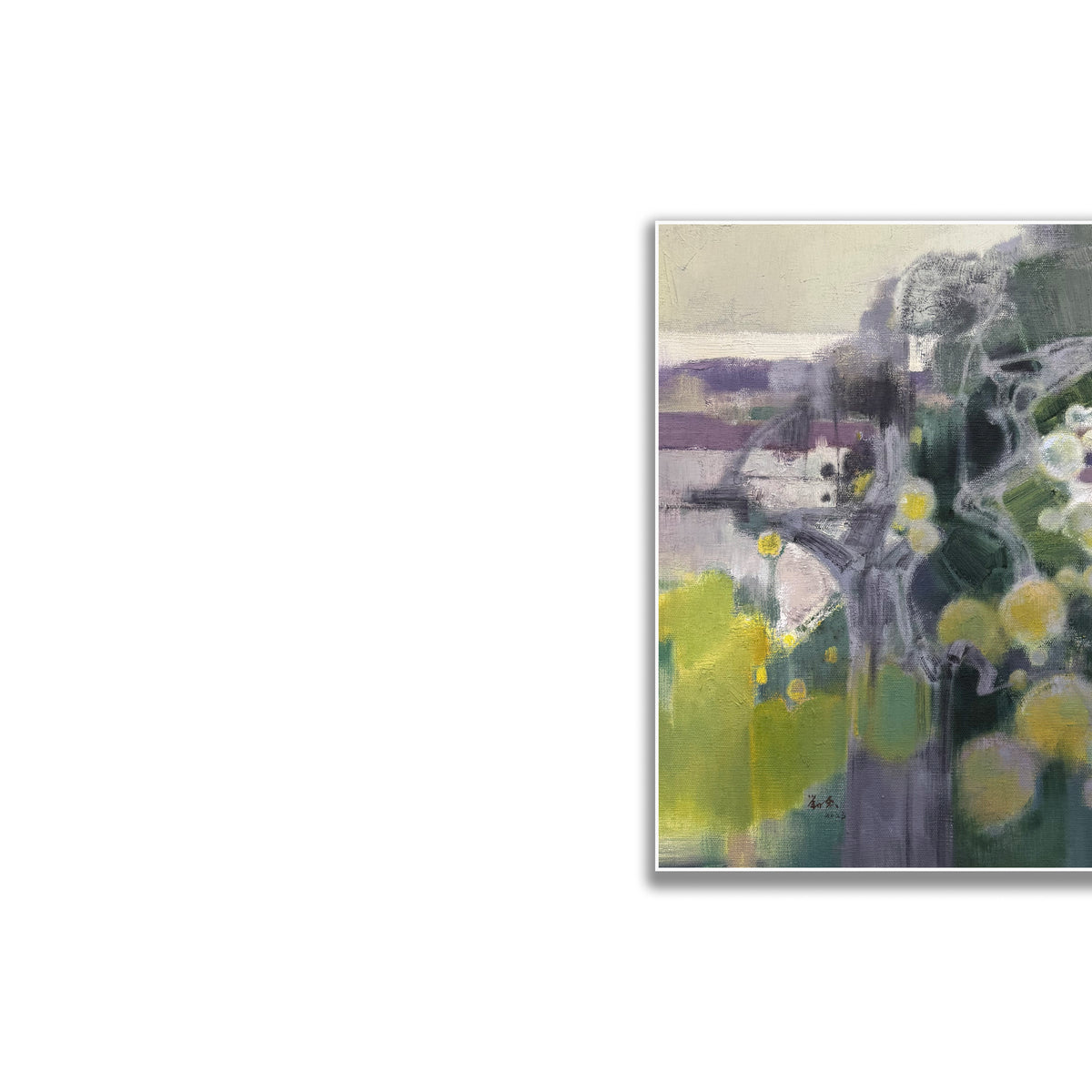晓红艺术空间 I 5 层展厅原创手绘油画《绿野晨光》
