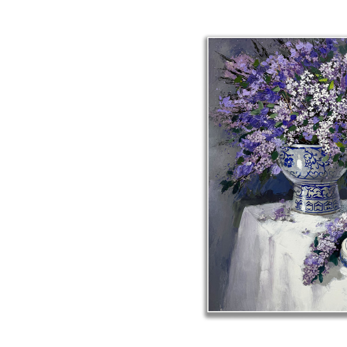 晓红艺术空间 I 5 层展厅原创手绘油画《紫藤茗香》
