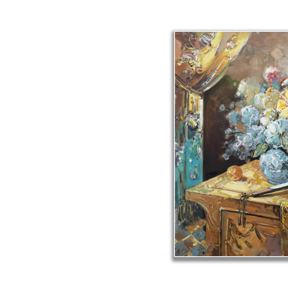 晓红艺术空间 I 5 层展厅原创手绘油画《闲庭芳》
