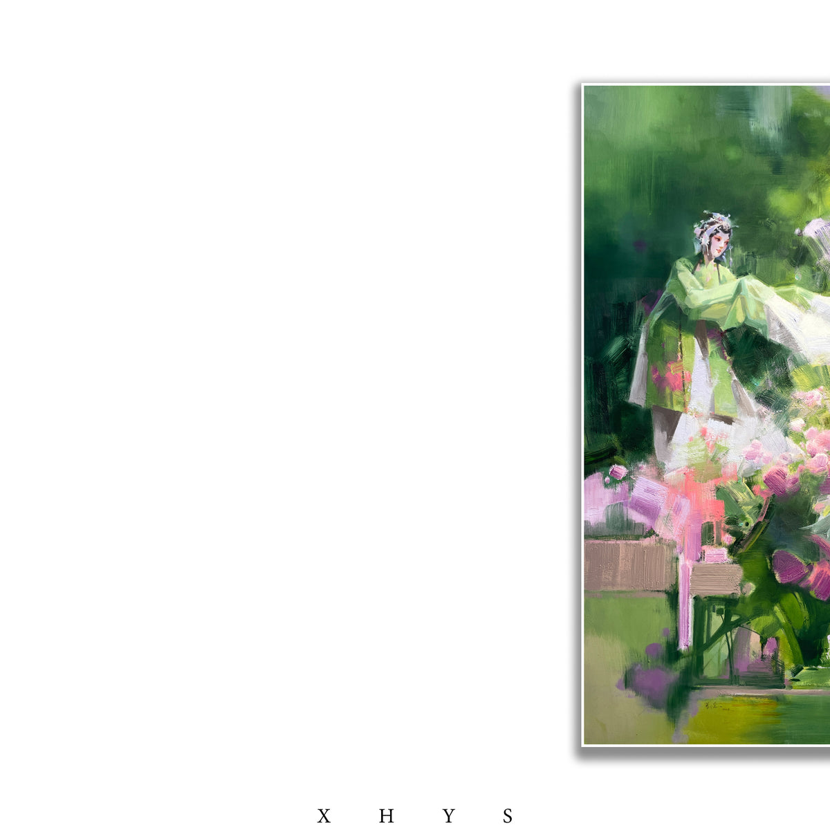 晓红艺术空间 I 5 层展厅原创手绘油画《双韵合芳》