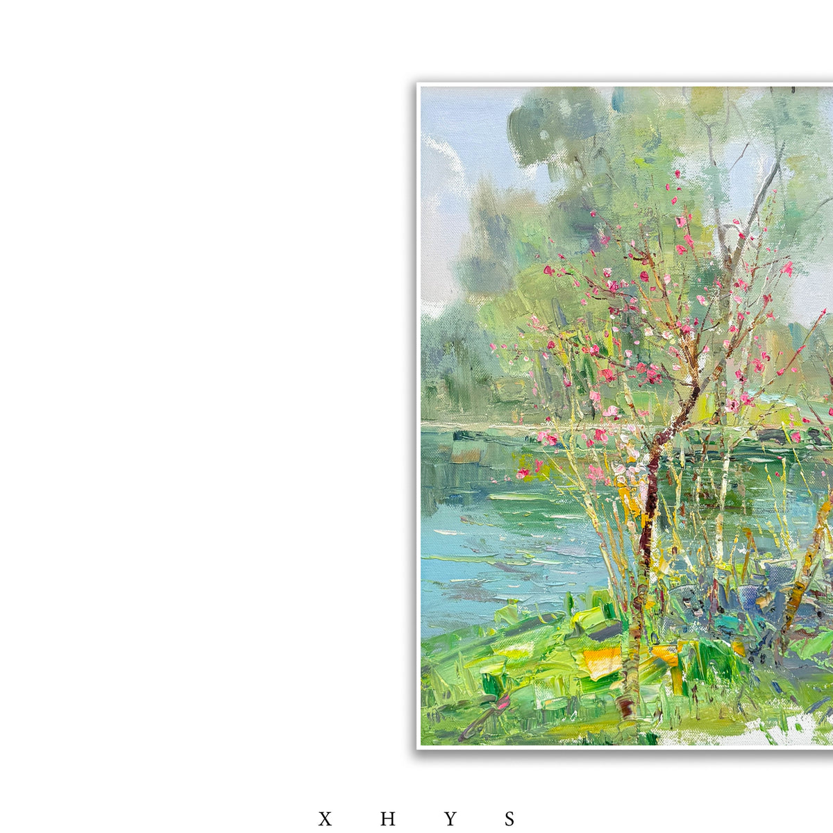 晓红艺术空间 I 5层展厅原创手绘油画作品《水岸春色》