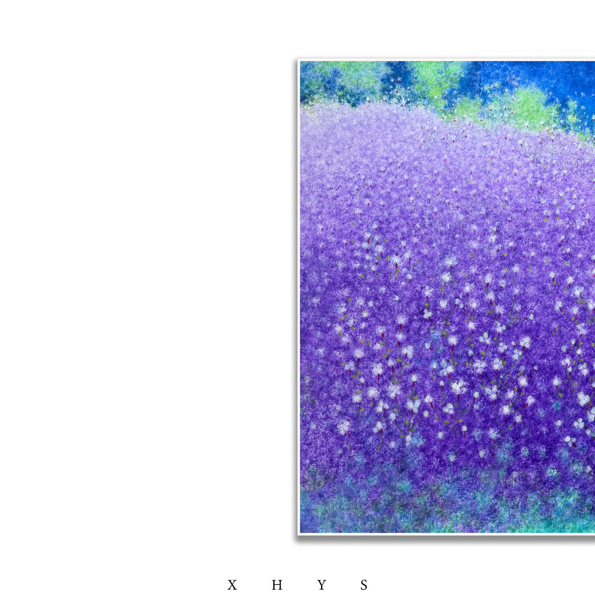 晓红艺术空间 I 5 层展厅原创手绘油画作品《紫雾花田》