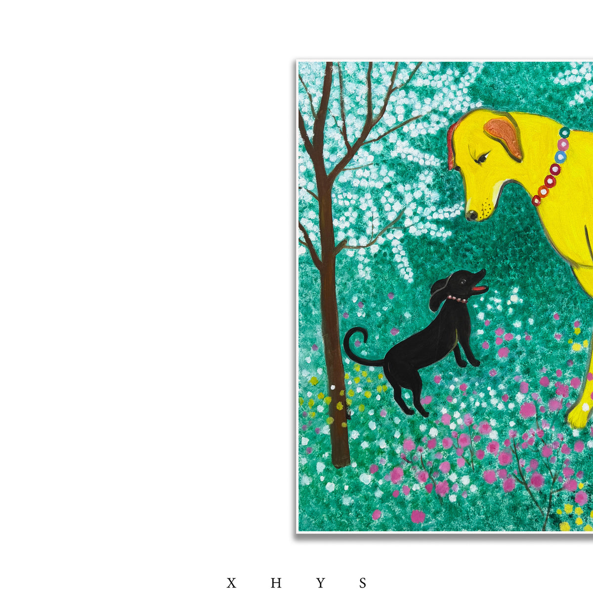 晓红艺术空间 I 5 层展厅原创手绘油画作品《春日玩伴》