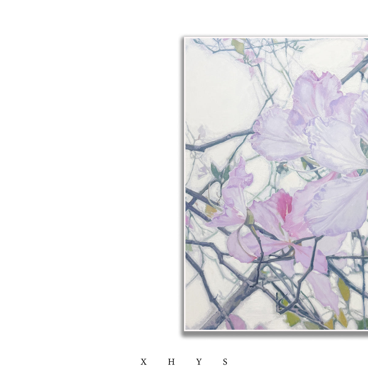 晓红艺术空间 I 5 层展厅原创手绘油画作品《晴花紫韵》
