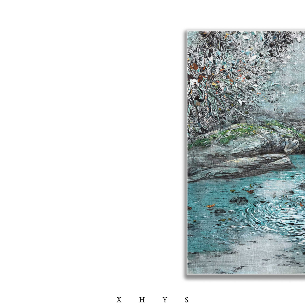 晓红艺术空间 I 5 层展厅原创手绘油画作品《石间清泉》