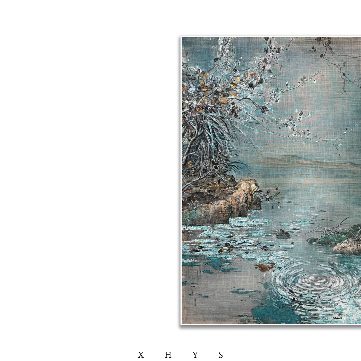 晓红艺术空间 I 5 层展厅原创手绘油画作品《溪涧》