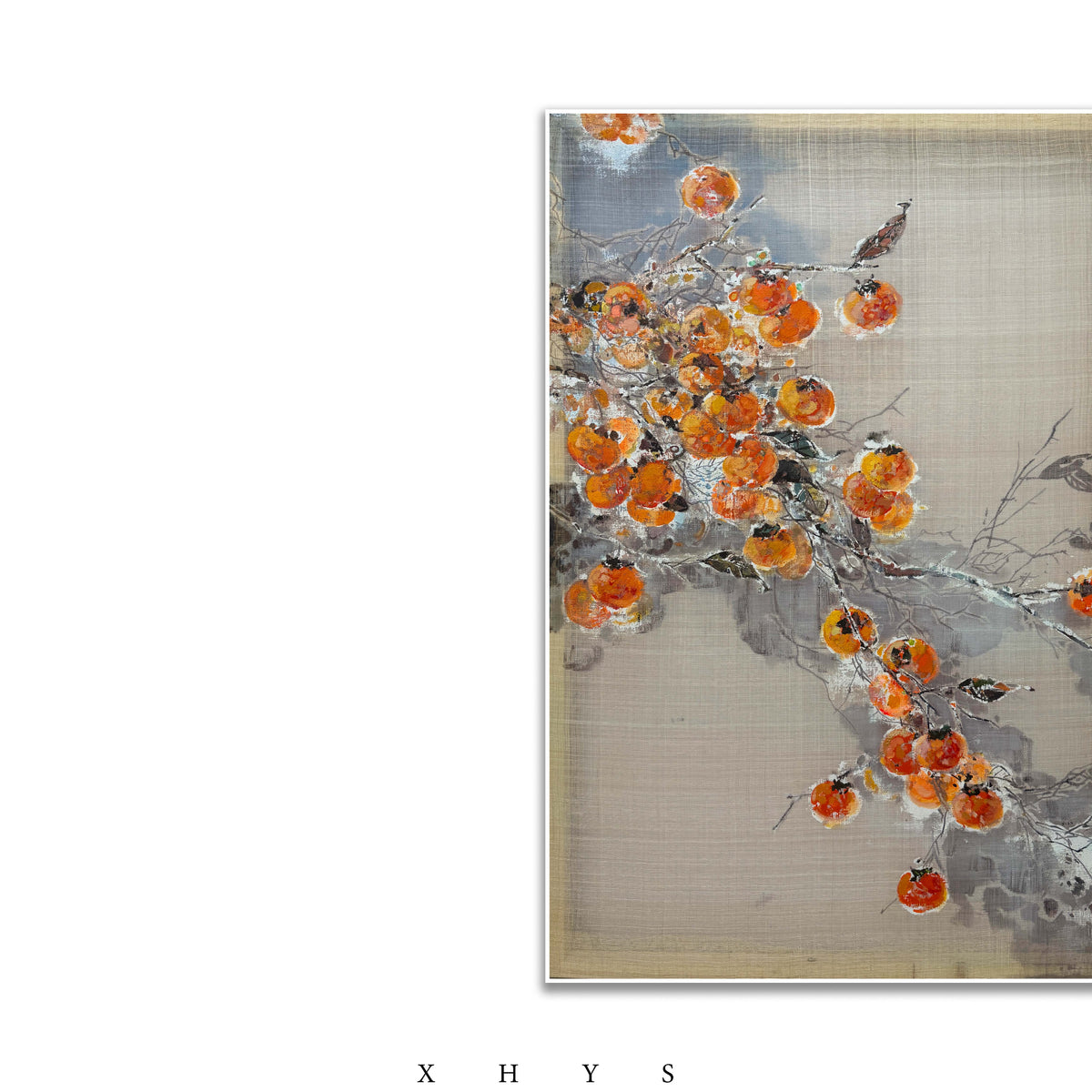 晓红艺术空间 I 5 层展厅原创手绘油画作品《柿柿如意》