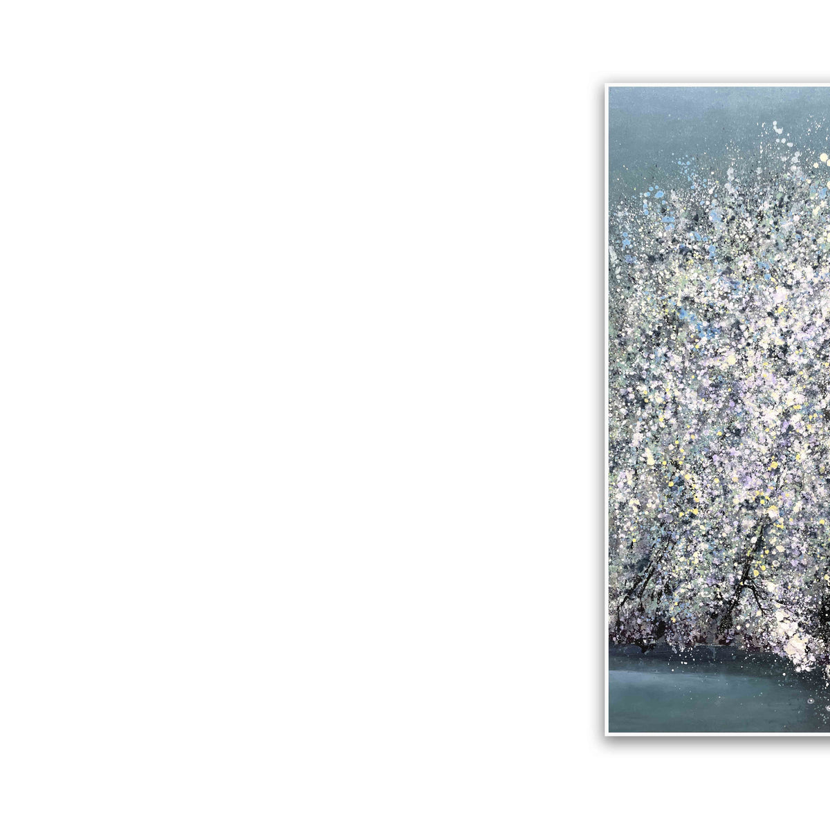 晓红艺术空间 I 5 层展厅原创手绘油画《雪落春枝》