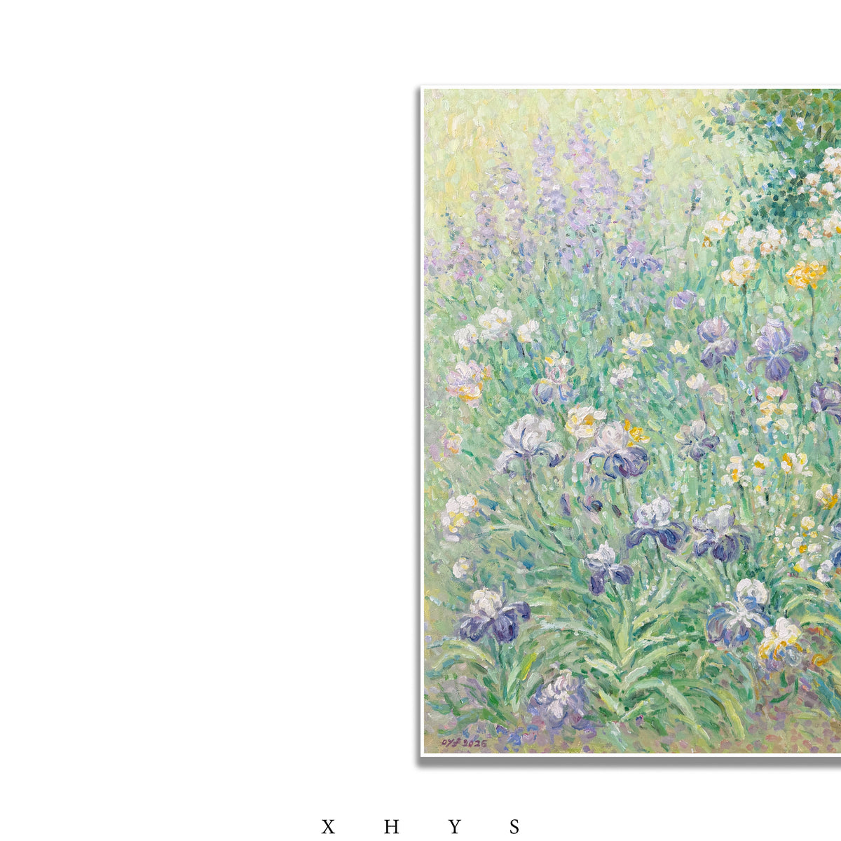 晓红艺术空间 I 5 层展厅原创手绘油画作品《篱笆紫香》