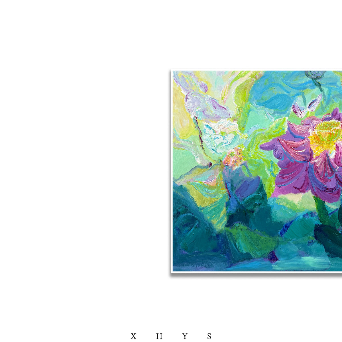 晓红艺术空间 I 5 层展厅原创手绘油画作品《彩墨|荷章》