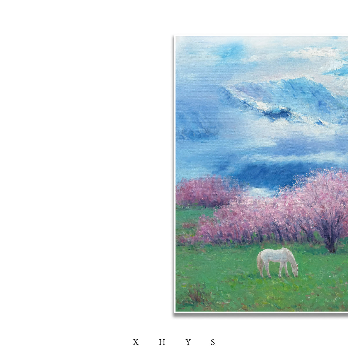 晓红艺术空间 I 5 层展厅原创手绘油画作品《云境|白驹》