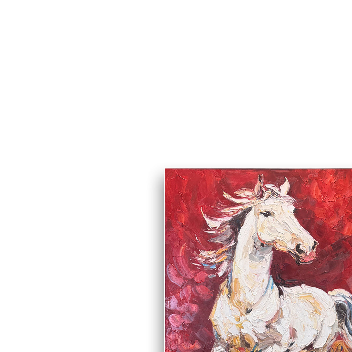 晓红艺术空间 I 5层展厅在展原创手绘油画作品《白马跃红川》