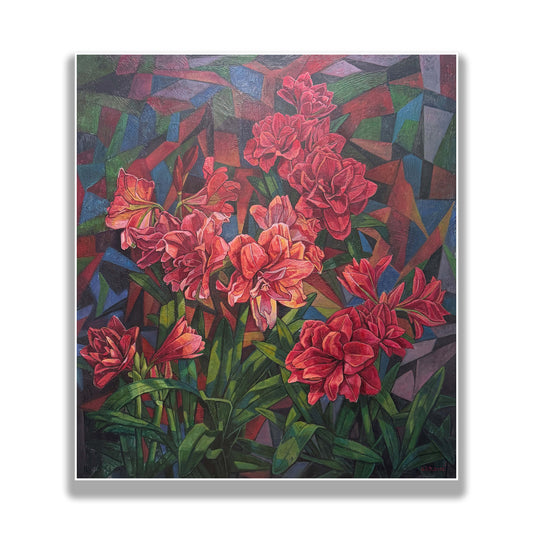 晓红艺术空间 I 5层展厅原创手绘油画作品《朱顶纳福》