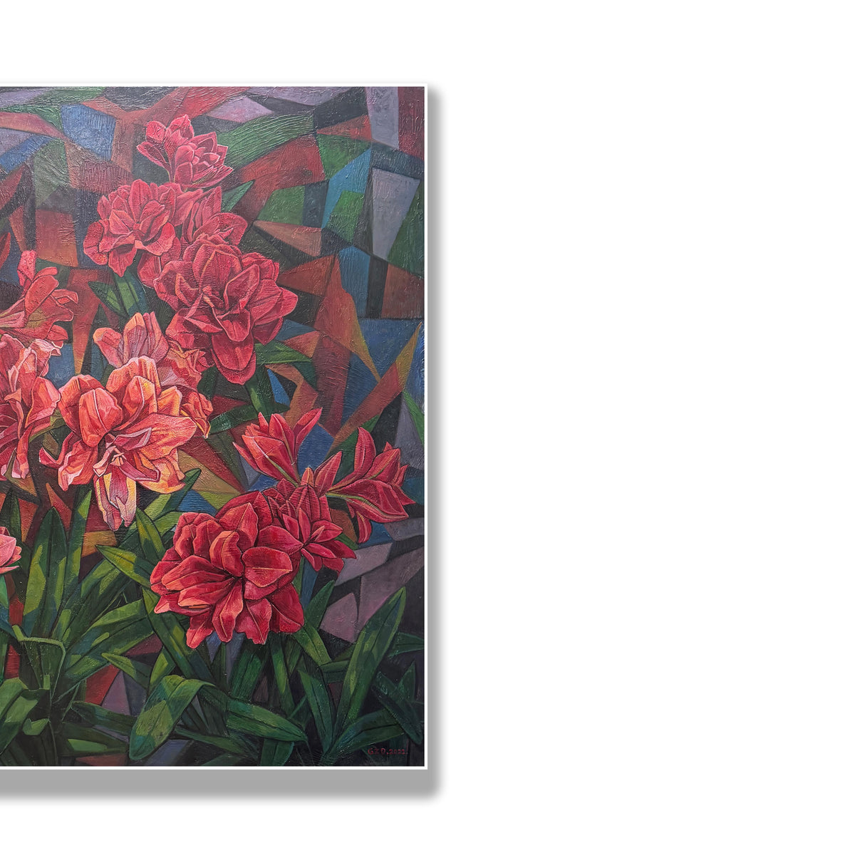 晓红艺术空间 I 5层展厅原创手绘油画作品《朱顶纳福》