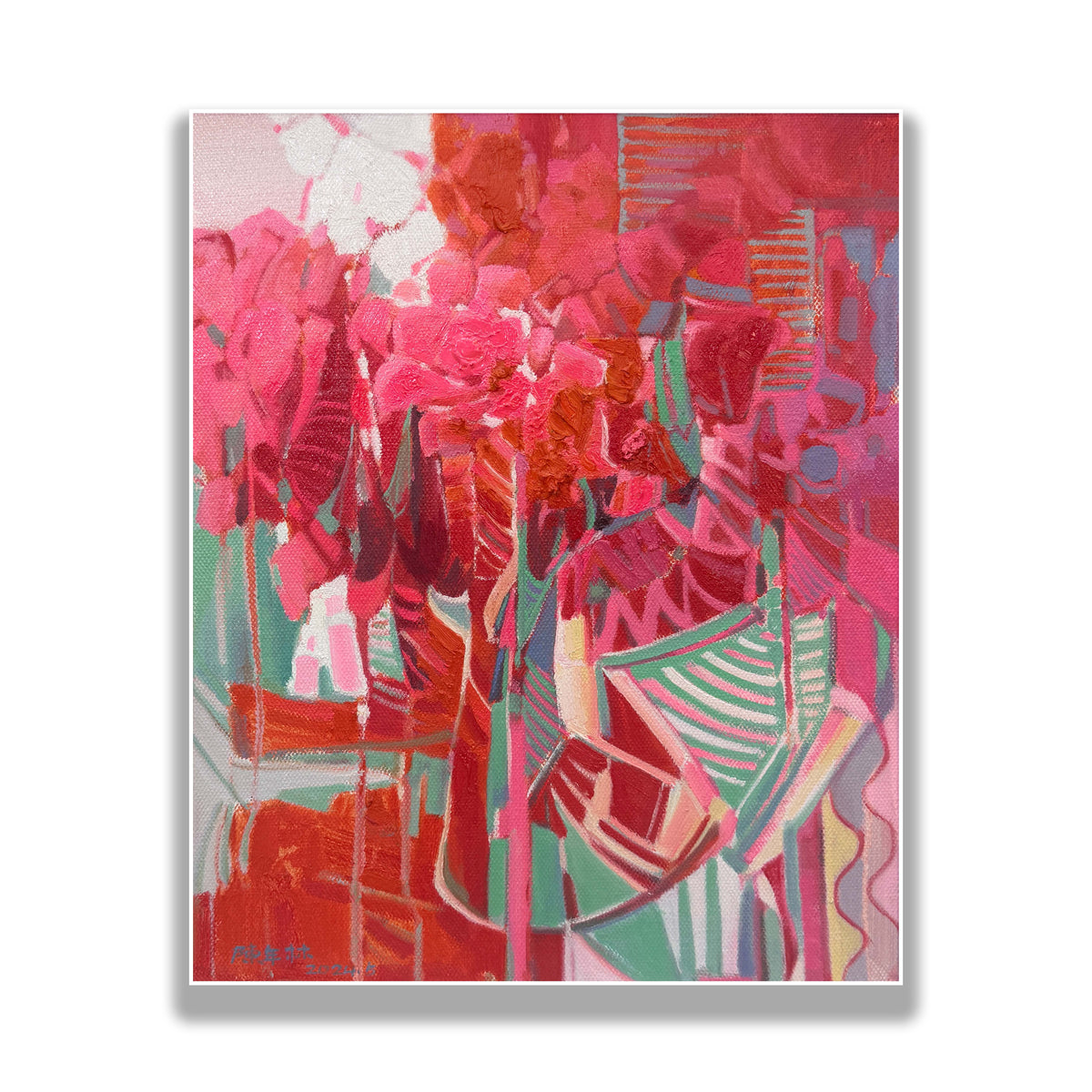 晓红艺术空间 I 5层展厅原创手绘油画作品《芬芳赤韵》