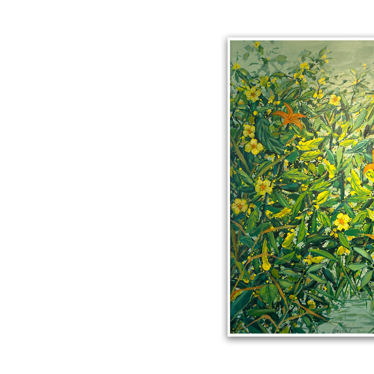 晓红艺术空间 I 5 层展厅原创手绘油画作品《绿意繁花》