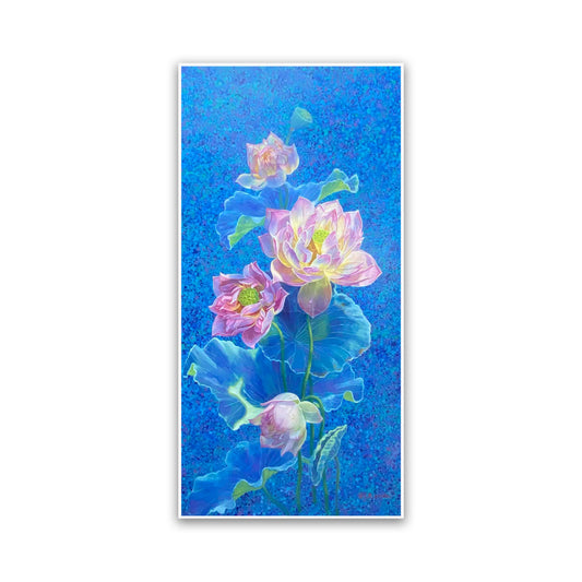 晓红艺术空间 I 5 层展厅原创手绘油画作品《瑞荷呈祥》