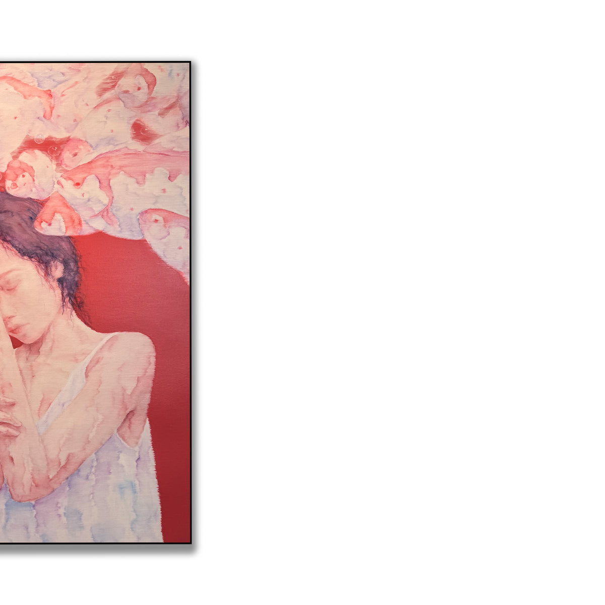 晓红艺术空间 I 5 层展厅原创手绘油画《绯鱼梦影》