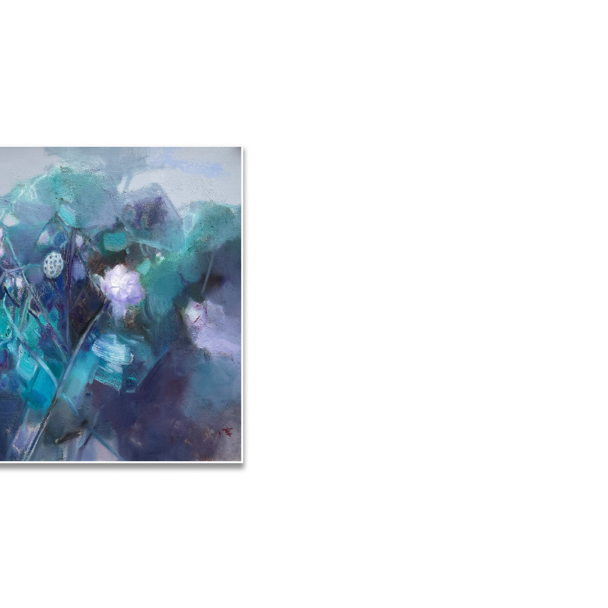 晓红艺术空间 I 5 层展厅原创手绘油画《清荷弄影》