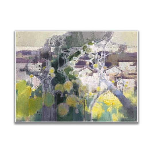 晓红艺术空间 I 5 层展厅原创手绘油画《绿野晨光》