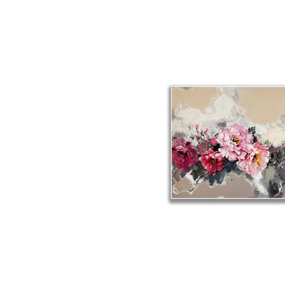 晓红艺术空间 I 5 层展厅原创手绘油画《花映春朝》