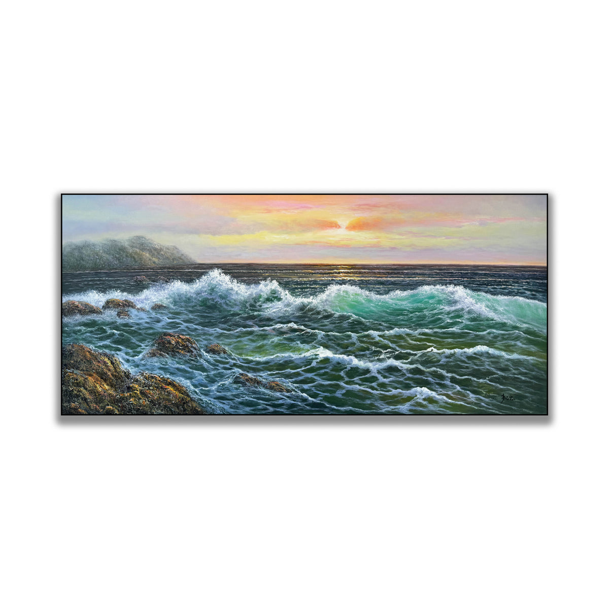 晓红艺术空间 I 5 层展厅原创手绘油画《浪生辉》
