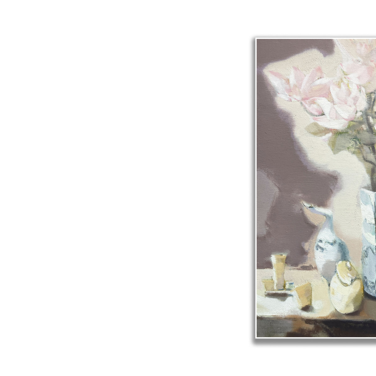 晓红艺术空间 I 5 层展厅原创手绘油画《玉盏春信》