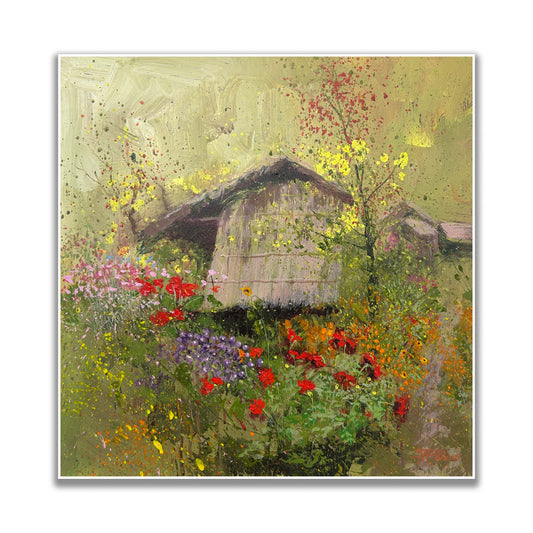 晓红艺术空间 I 5 层展厅原创手绘油画《山居花事》