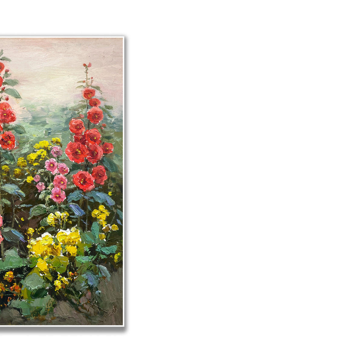 晓红艺术空间 I 5 层展厅原创手绘油画《蜀葵》