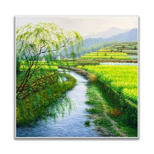 晓红艺术空间 I 5 层展厅原创手绘油画《春晓》