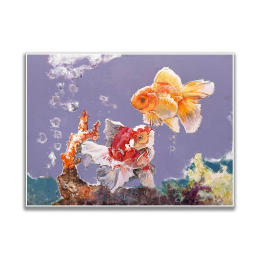 晓红艺术空间 I 5 层展厅原创手绘油画《双鱼送福》