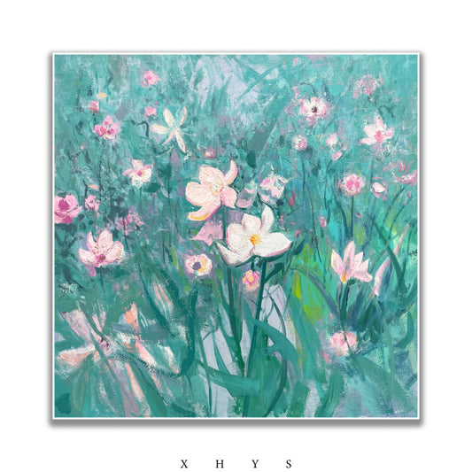 晓红艺术空间 I 5 层展厅原创手绘油画《夏荷》