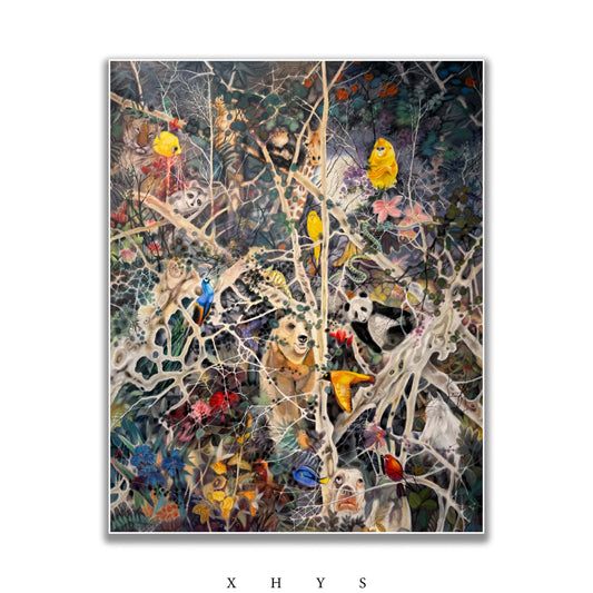 晓红艺术空间 I 5 层展厅原创手绘油画《丛林》