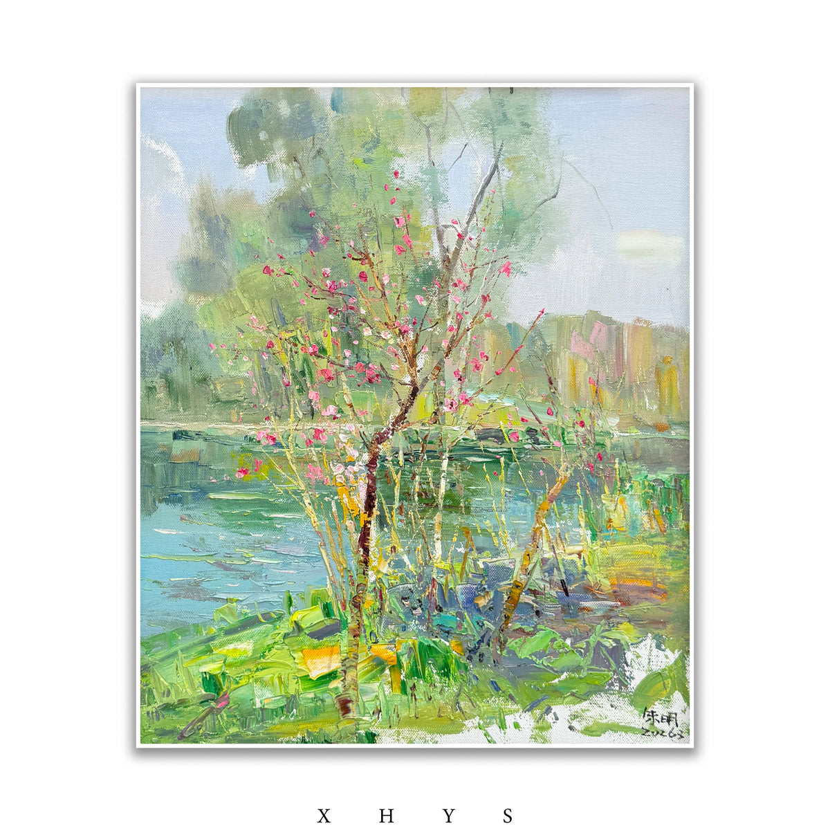 晓红艺术空间 I 5层展厅原创手绘油画作品《水岸春色》