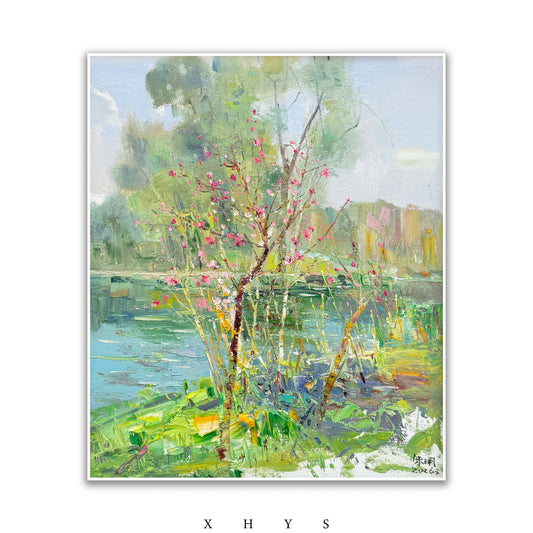 晓红艺术空间 I 5层展厅原创手绘油画作品《水岸春色》