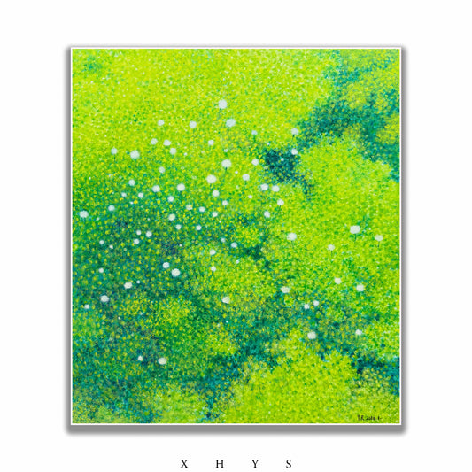 晓红艺术空间 I 5 层展厅原创手绘油画作品《雨后新绿》