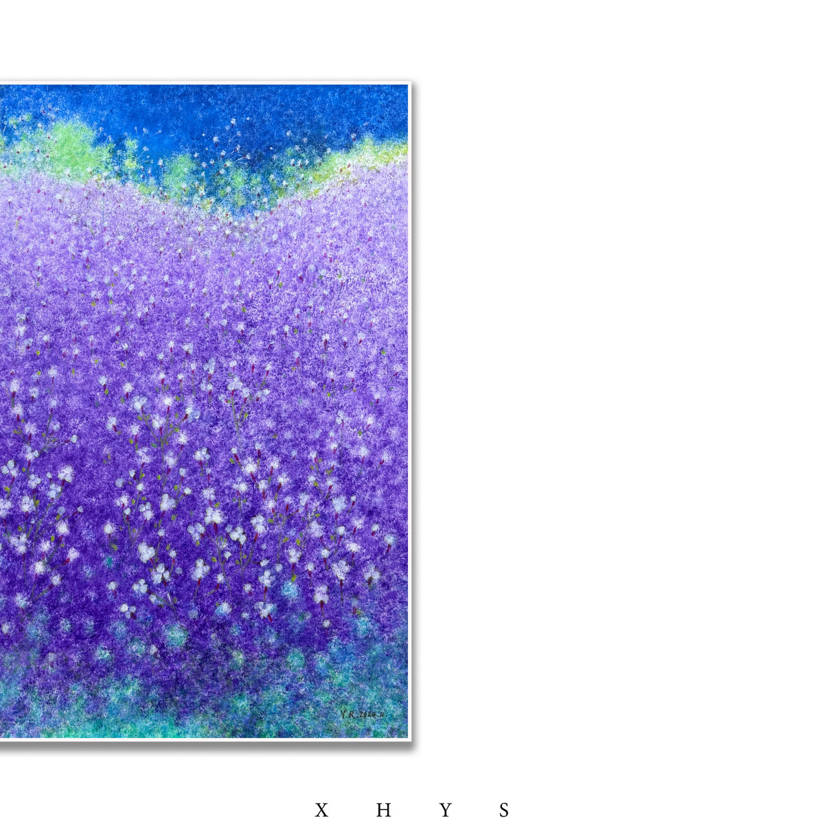 晓红艺术空间 I 5 层展厅原创手绘油画作品《紫雾花田》