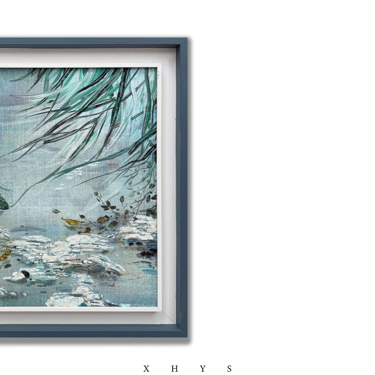 晓红艺术空间 I 5 层展厅原创手绘油画作品《疏柳听寒泉》
