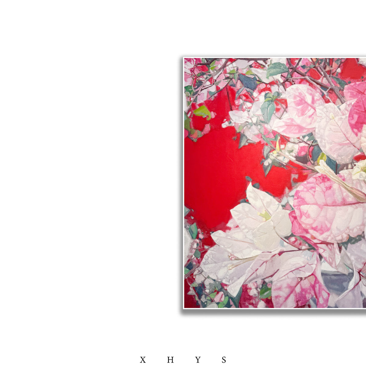 晓红艺术空间 I 5 层展厅原创手绘油画作品《三角梅影》