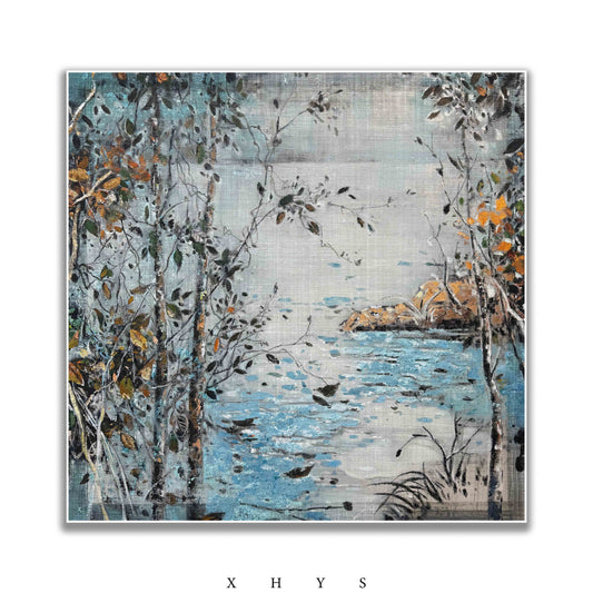晓红艺术空间 I 5 层展厅原创手绘油画作品《碧波》