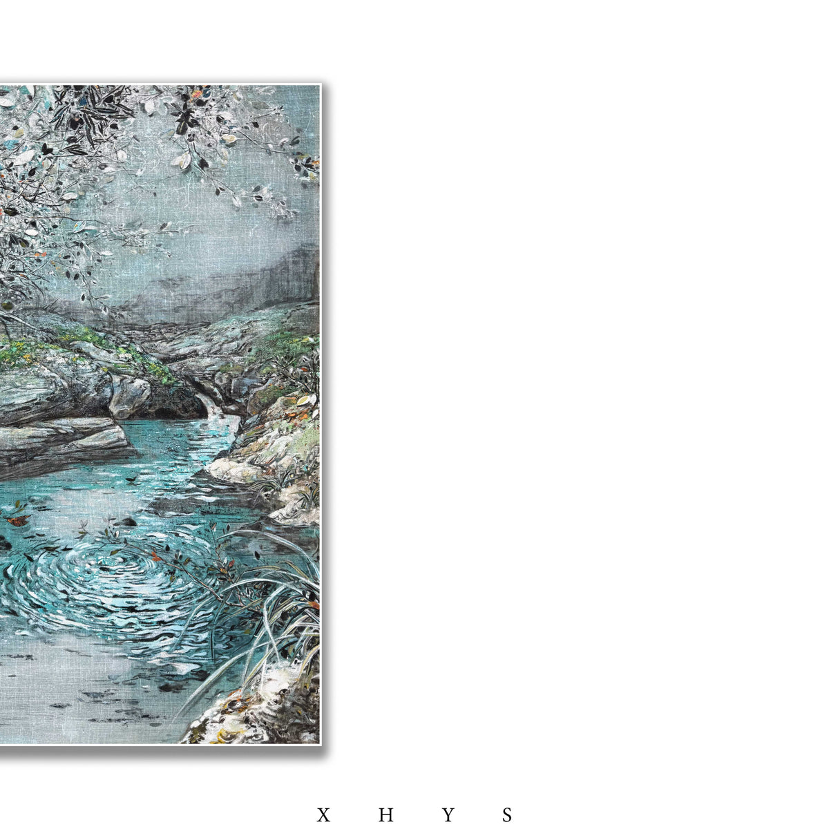 晓红艺术空间 I 5 层展厅原创手绘油画作品《石间清泉》