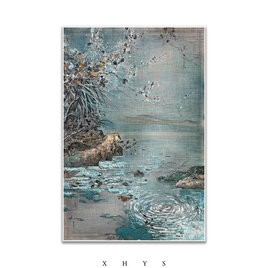 晓红艺术空间 I 5 层展厅原创手绘油画作品《溪涧》
