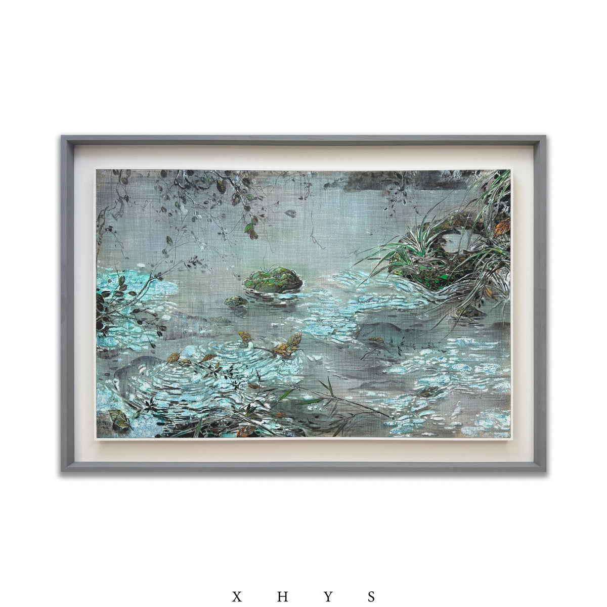 晓红艺术空间 I 5 层展厅原创手绘油画作品《静涧流叶时》