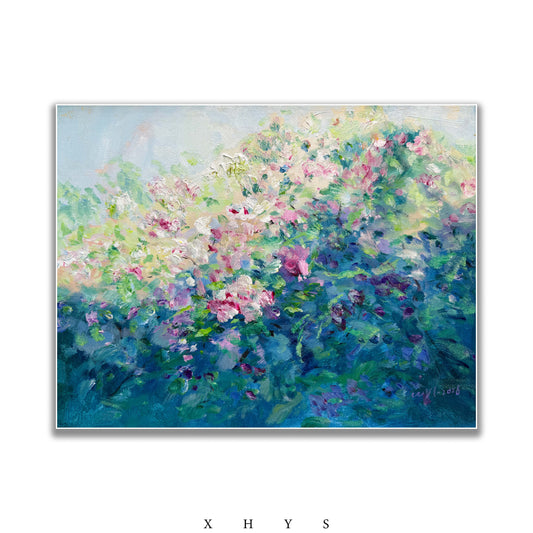 晓红艺术空间 I 5 层展厅原创手绘油画作品《浅空花影》