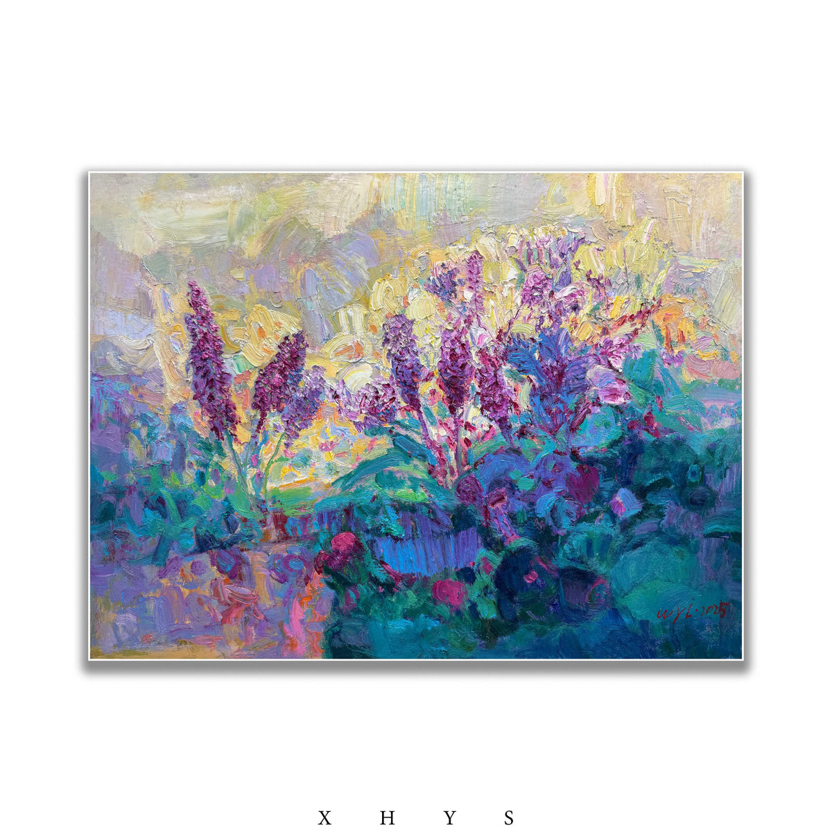 晓红艺术空间 I 5 层展厅原创手绘油画作品《云梦花田》